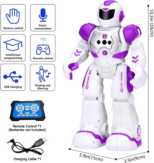 6 7 8 9 KingsDragon Robots Toy for Kids, RC Gesture Sensing Toy, Interactive Walking Singing Dancing Robot Birthday