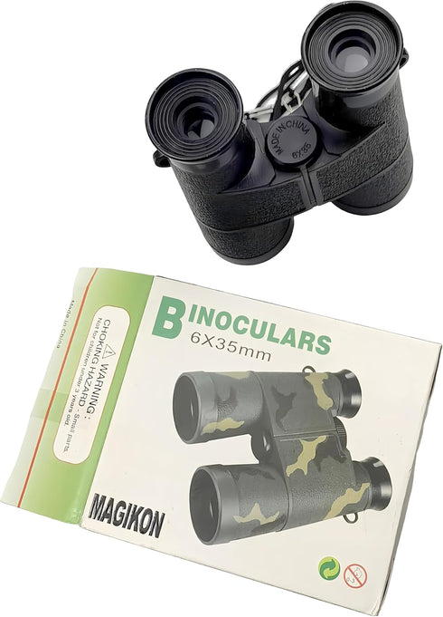 MAGIKON 4.6 3.5 inches Toy Binoculars with Neck String, Camping Birthday Party Supplies Nature Exploration Toys