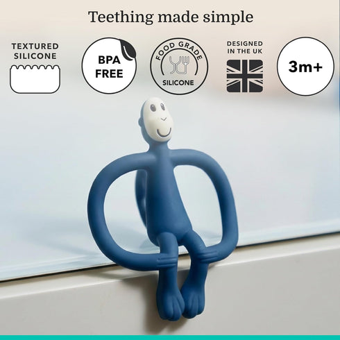 3 4 Inches, Matchstick Monkey Original Teether & Gel Applicator Silicone Baby Teether, Easy-to-Grip, BPA-Free, Supports