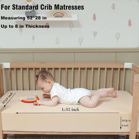 2 Pack Breathable Crib Sheets for Toddler Bed Mattresses - 100% Muslin Cotton, Soft Boho Bedding for Baby