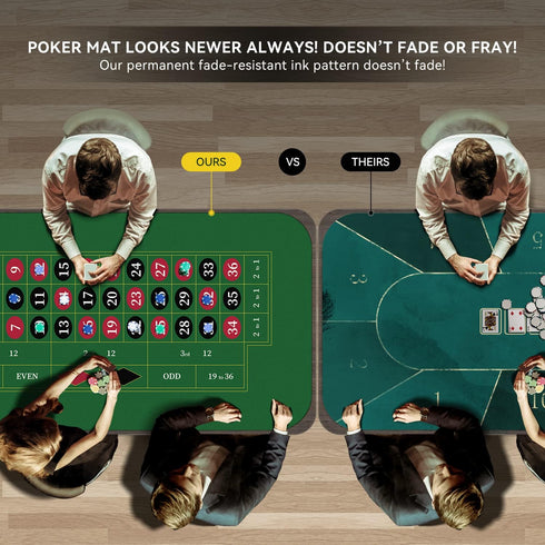 70" 35" YUZPKRSI x Roulette Casino Mat, Roll-up Poker Mat for Table with Carrying Bag, Professional Poker Table Mat