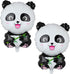 2 Pcs Panda Large Mylar Foil Balloons, Jungle Safari Animals Theme Birthday Party Decorations, Kids Gift Shower Decor
