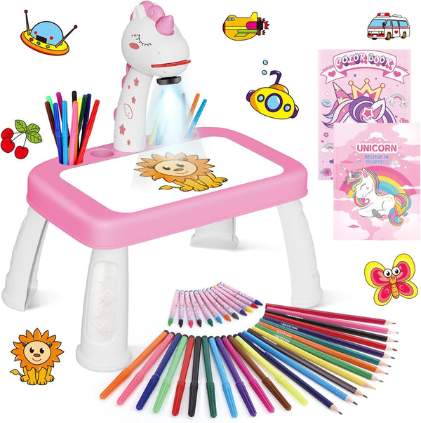 Drawing Projector for Kids, Art and Crafts, Drawing Board with Color Pens,