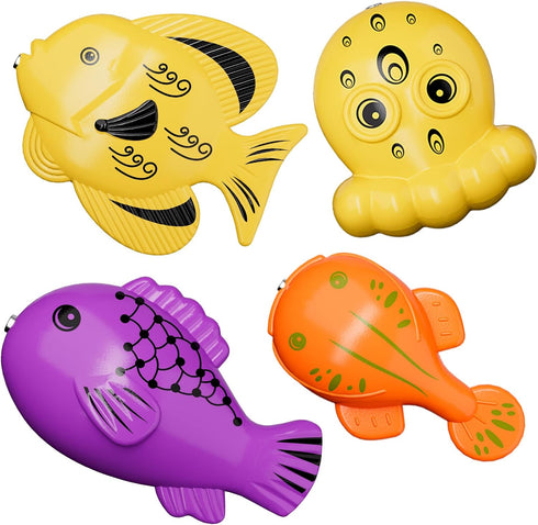 KukuFun 3 4 5 6 Magnetic Fishing Pool Toys Game for Kids Toddlers, Water Table Bathtub Toy with Pole Rod Net Plastic