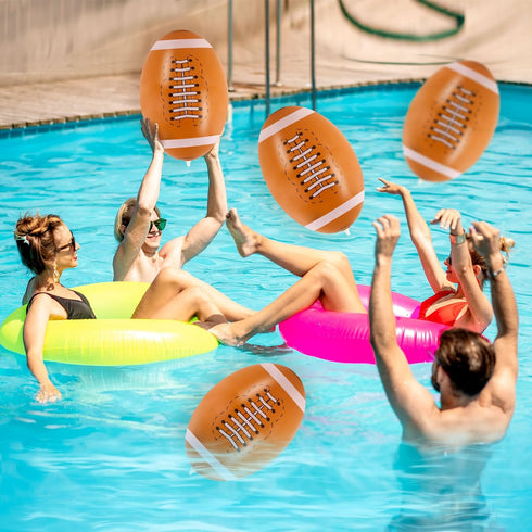 6 Pcs Giant Inflatable Footballs - 16 Inch Blow Up Toys for Summer Pool and Beach Games