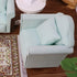 Dollhouse Couch Miniature Furniture Sofa with Pillows for Living Room Desktop Decoration Fabric Sofa Mini Home Scene