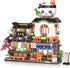 NEWABWN Japanese Street View Izakaya Shop Mini Building Blocks, MOC Creative Cute