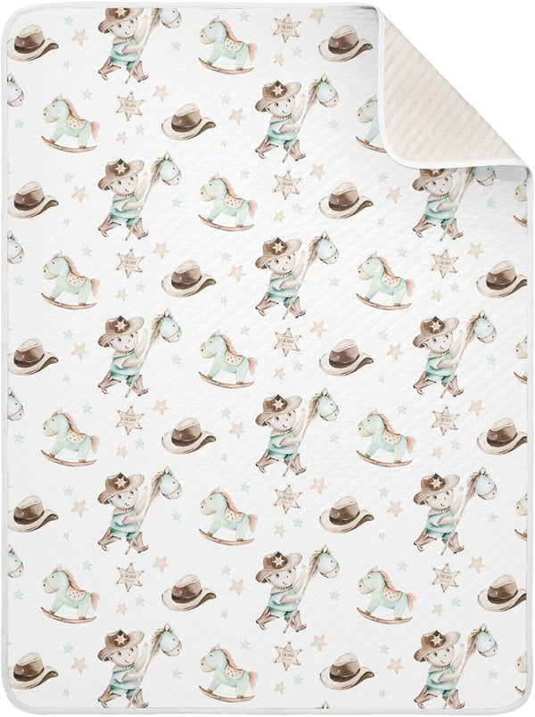 KICPOAY Western Cowboy Baby Swaddle Blanket for Boys and Girls, Muslin Baby Receiving
