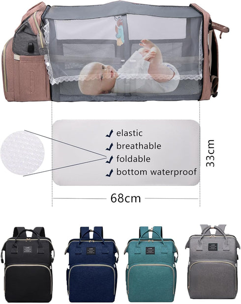 Backpack houscly Diaper Bag with Changing Station: Pink Baby Bags for Girls Boys New Mom Gifts Paaleras Para Bebe Baby