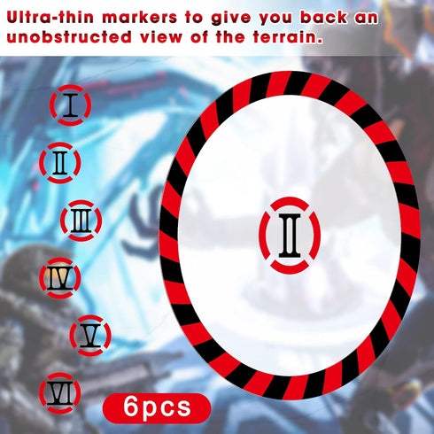 6 Pcs Objective Point Markers Round PVC Objective Marker Gaming Accessory, Miniature Not Included