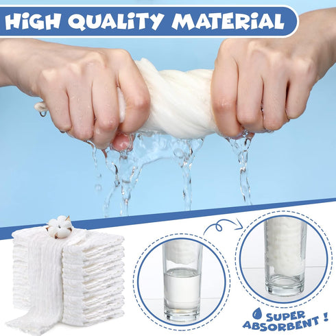 60 Pack 6 12 12 Inch Handepo Muslin Burp Cloths Cotton Baby Muslin Washcloths Layer Soft Absorbent Face Towel x Newborn