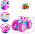 Toddler Girl Toys - 2 Pack Pink Car Monster Truck for Girls Age 2-6 with LED Lights and Music