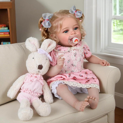 20 Inch Set 3+ CHAREX Realistic Reborn Baby Doll Girl Lifelike Real Life Handmade Newborn Toddler, Soft Cuddly Weighted