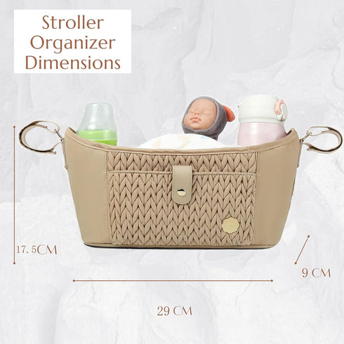 Universal Baby Stroller Organizer,Diaper Caddy Organizer with Adjustable Straps to Fits Nearly Any Strollers |