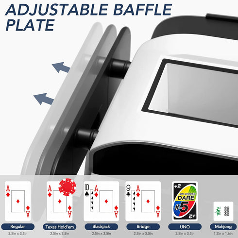 1-2 Richwon Automatic Card Shuffler, Rechargeable Deck Card Dealer Machine, Low Noise Electric Casino Shuffler for UNO