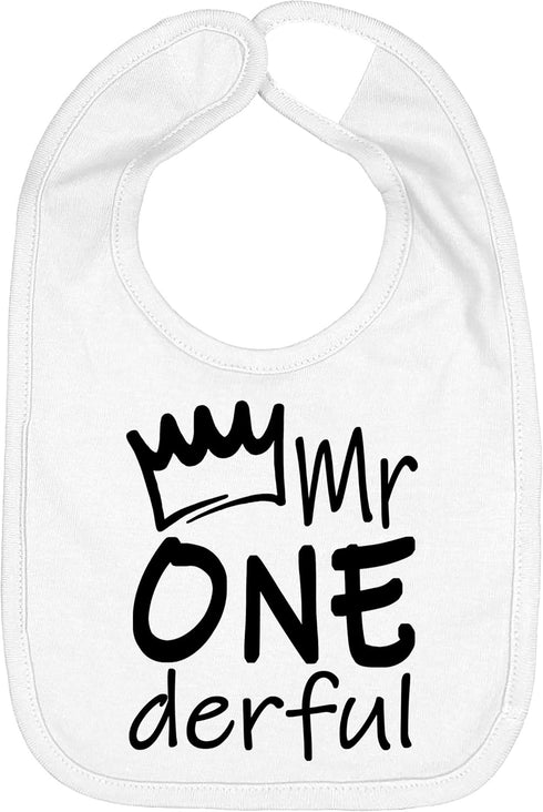 Aiden's Corner Mr Onederful First Birthday Smash Cake Bib, Handmade Cute Baby Boy 1st Birthday Bibs