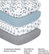 4-Pack Set The Peanutshell Fitted Crib Sheet - Super Soft & Breathable Baby Boy Crib Sheets, Nursery Decor, Fit