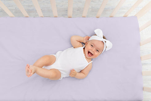 Sweet Jojo Designs Lavender Purple Fitted Crib Sheet - Watercolor Floral Collection