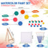 Set 4x4" Birthday(24 Set) Crtiin Mini Watercolor Paint Gifts Small Painting Kits Canvas with Easel Paints Brush Art