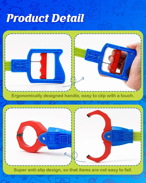 2 15.7 inch Pcs Claw Grabber Toy for Kids, Plastic Robot Arm Hand Claw Pickup Tool, Children Grabbers Interactive Toys