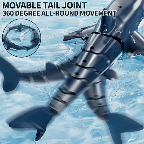 NIPLOOOW 2.4GHz Boys,1:18 4 5 6 7 8 9 Remote Control Shark Toys for Scale High Simulation Shark Toys with Light