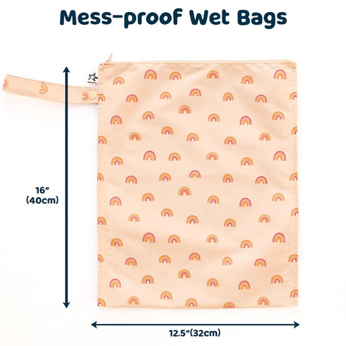 1-Pack Tiny Twinkle Mess Proof Wet Bags | Reusable Waterproof Wet Bags for Swimsuits | Baby Clothes | Travel & Diaper