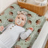 American Football Sport Changing Pad Cover for Baby Boys, Green Diaper Change Table Sheet, Soft Fitted Mat 32"/34" x 16"