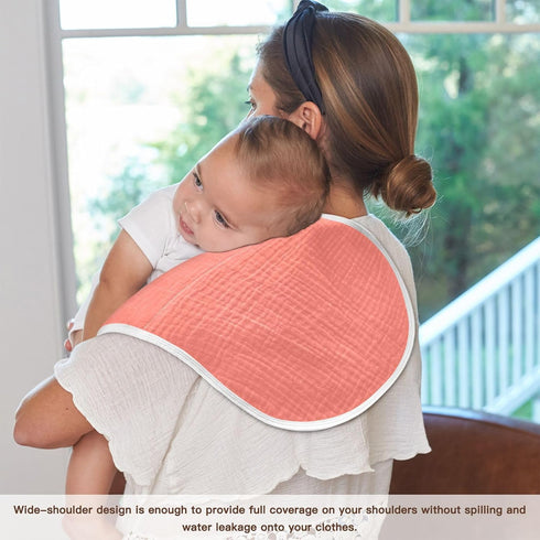 KEIGE 1Pc Girls,11x22in,Salmon Salmon Burp Cloth,Unisex Large Absorbent Soft Cotton Muslin Burping Cloths for Newborn