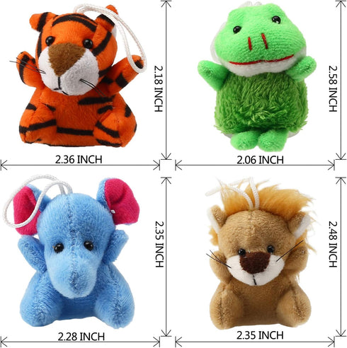 32 Piece Mini Plush Animal Toy Set, Cute Small Animals Plush Keychain Decoration for Themed Parties, Kindergarten Gift,