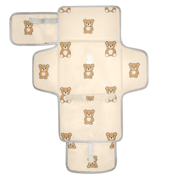 VEKELEE Cute Bears Portable Diaper Changing Pad for Baby, Waterproof & Foldable Changing