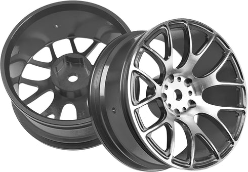 4Pack HIRCQOO Metal Wheel Rims, 12mm Hex Hub, Compatible with 1/10 On-Road Racing Touring Drift Car, Width 26mm, Black