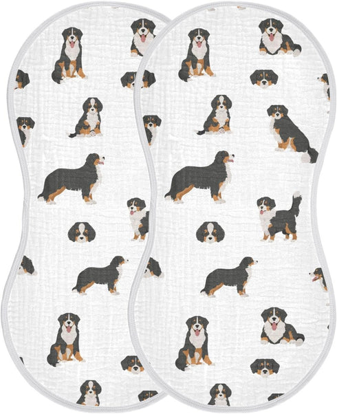 YYZZH Bernese Mountain Dog Muslin Burp Cloths for Baby 2 Pack 100% Cotton