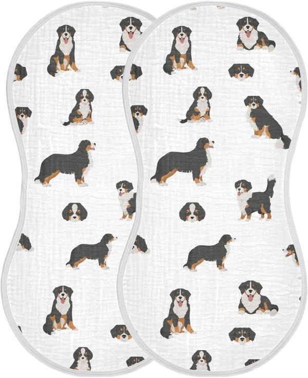 YYZZH Bernese Mountain Dog Muslin Burp Cloths for Baby 2 Pack 100% Cotton