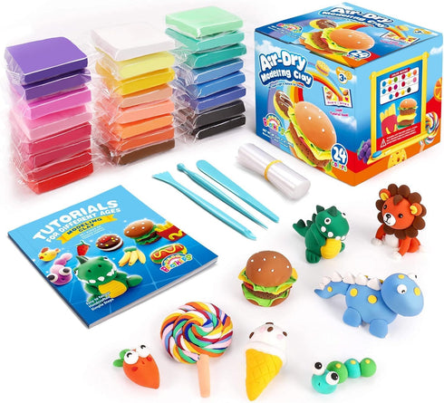 Sago Brothers Air Dry Clay 24 Colors, Kids Toys Modeling Clay Kit,