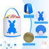12 Jexine Pcs Easter Bunny Basket Bags Bulk for Kids Gift Bucket Easter Eggs Hunt Basket with Handle Rabbit Fluffy