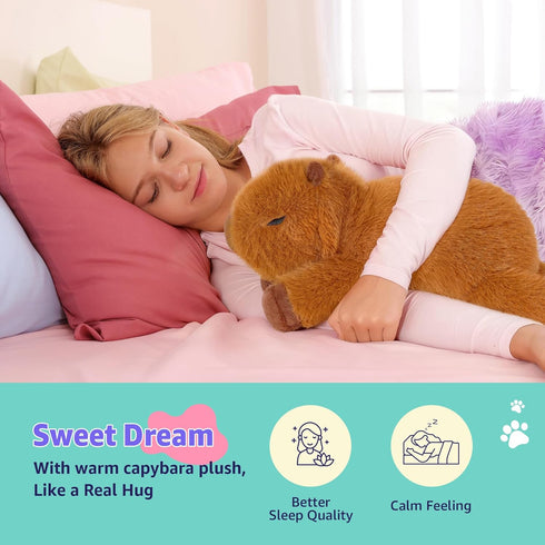 15 inch Onsoyours Original Capybara Microwavable Stuffed Animal, Heatable Capybara Plush for Warmth & Comfort - Soft