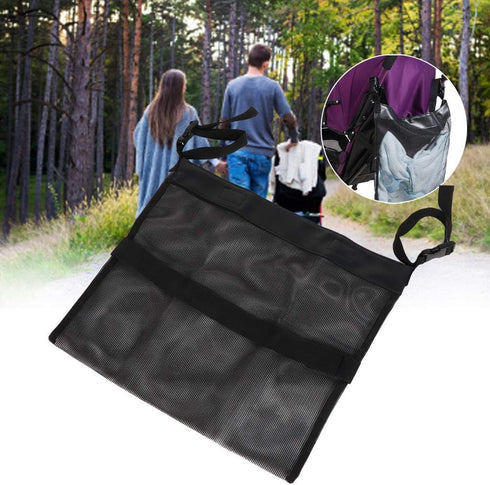 Universal Baby Stroller Organizer, Hanging Breathable Mesh Storage Bag, Side Sling Cargo Net for Wheelchair