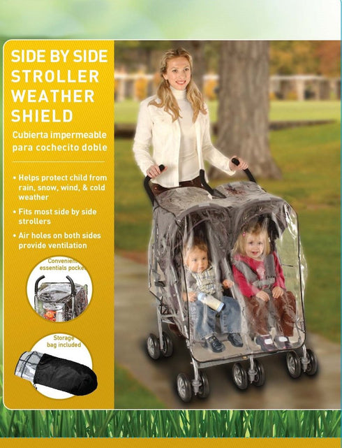 Jeep Side by Side Stroller Weather Shield, One Size, White