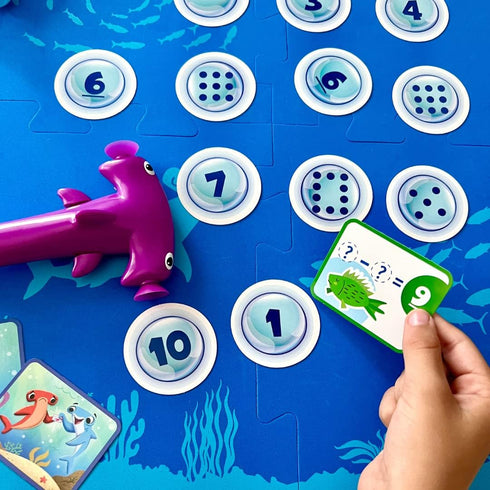 hand2mind Hammerhead Number Hunt! Math Game - Educational Board Games for Kids Ages 5-7, Family Game Night