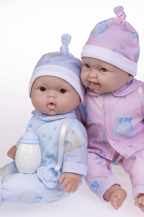 13" Set 2+ Twins Realistic Soft Body Baby Dolls | JC Toys - Berenguer Boutique | Twins Gift with Removable Outfits