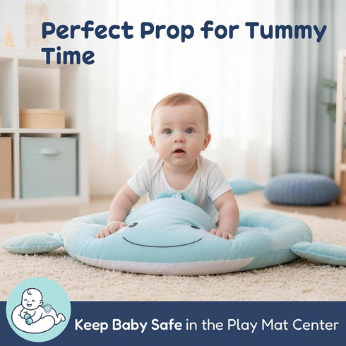 Tummy 012 Baby Play Mat, Whale Time Mat with Toys, Baby Activity Gym for Infants Months Sensory Floor Mat for Boys
