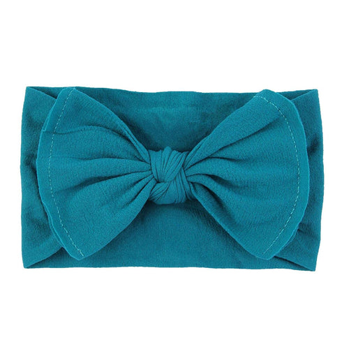 QandSweet Baby Nylon Headbands, 12-Pack Newborn Bows, Soft Head Wraps for Infant Toddler Girls