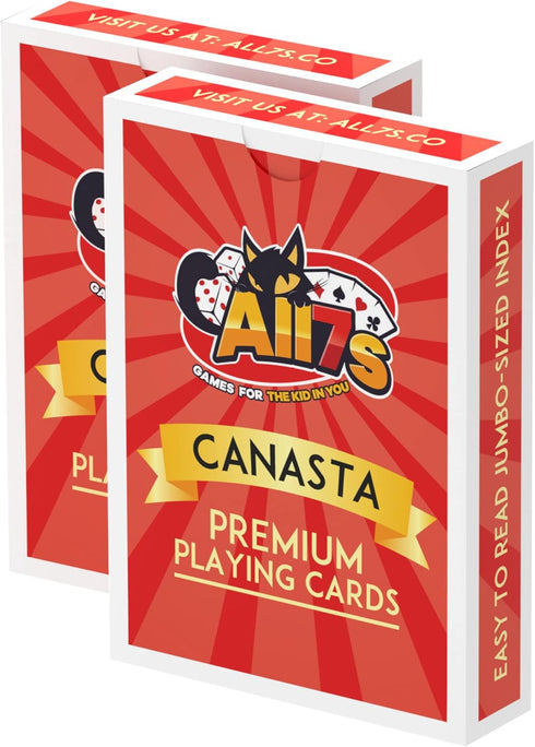 Canasta Cards Set of 2 Decks - Large Print Playing Cards with Point Values