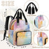 Shoblo Backpack Color Tie Dye Diaper Bag for Travel, Waterproof Diaper Bag with Insulated Bottle Pockets & USB Port