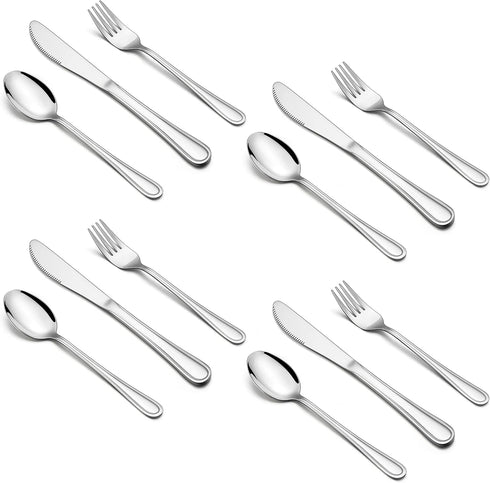 HaWare 12-Piece Kids Silverware, Stainless Steel Toddler Utensils Set, Includes 4 Spoons, 4 Forks, 4 Knives