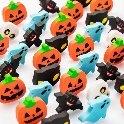 YGAOHF 150 Pack Halloween Mini Erasers Cute 6 Styles Pumpkin Ghost Bat Erasers for Kids Trick or Treat Party Favors