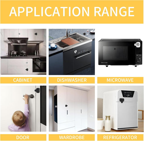 Snowharp (Black-1Pcs) Knob Switch Child Proof Oven Lock Baby Safety Oven Door Lock for Toddlers Heat-resistant Adhesive