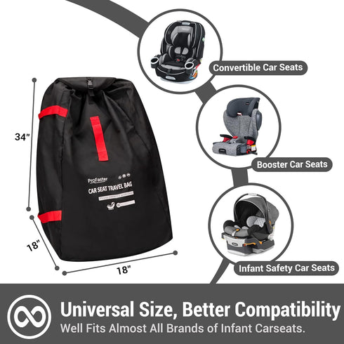 ProFaster Backpack Car Seat Travel Bag for Air Travel - Karfast Universal Infant Carseat Gate Check Bag Cover