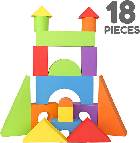 Giant Jumbo Building Foam Blocks for Toddlers – Large 18 Pieces