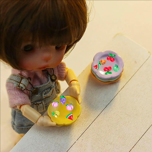 HETRUUOP 100PCS Mini Fruit Decor for Dollhouse Resin Tiny Fruits for Crafts Micro Miniature Fruit for Fairy Garden